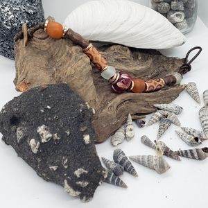 Recycled "Coke" Bottle Glass Bead Bracelet ~ Red